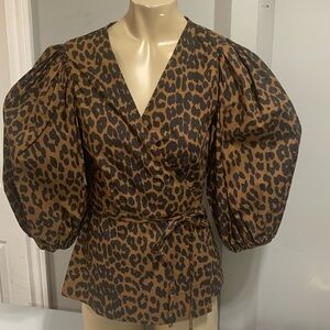 Ganni wrapped around top